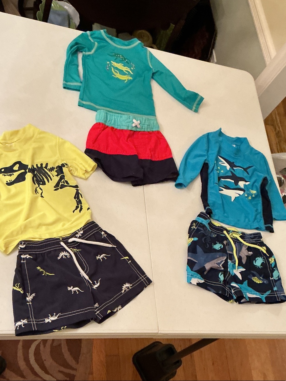 Kids' Turquoise Long-Sleeve Rash Guard Swim Set - Brand Not Visible